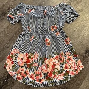 NWOT striped floral blouse